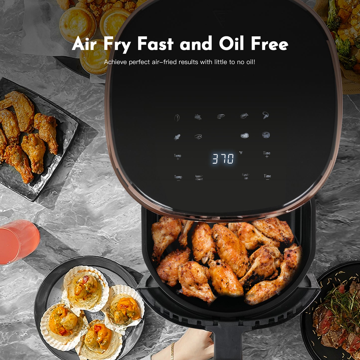 MIRASTON Air Fryer 3.6qt | Compact | Digital Touchscreen Display