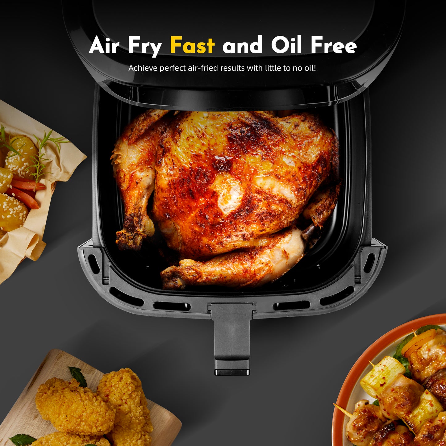 MIRASTON 8-in-1 Air Fryer 8.5qt Preset Receips Options Samrt Digital Touchscreen