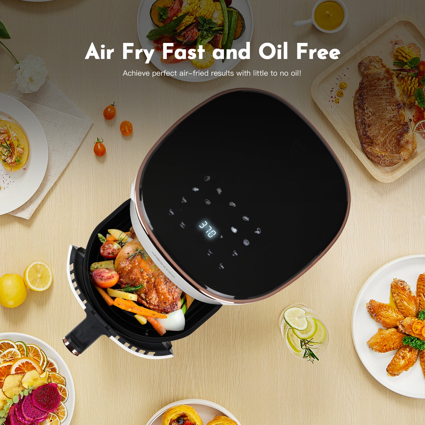 MIRASTON Air Fryer 3.6qt | Compact | Digital Touchscreen Display